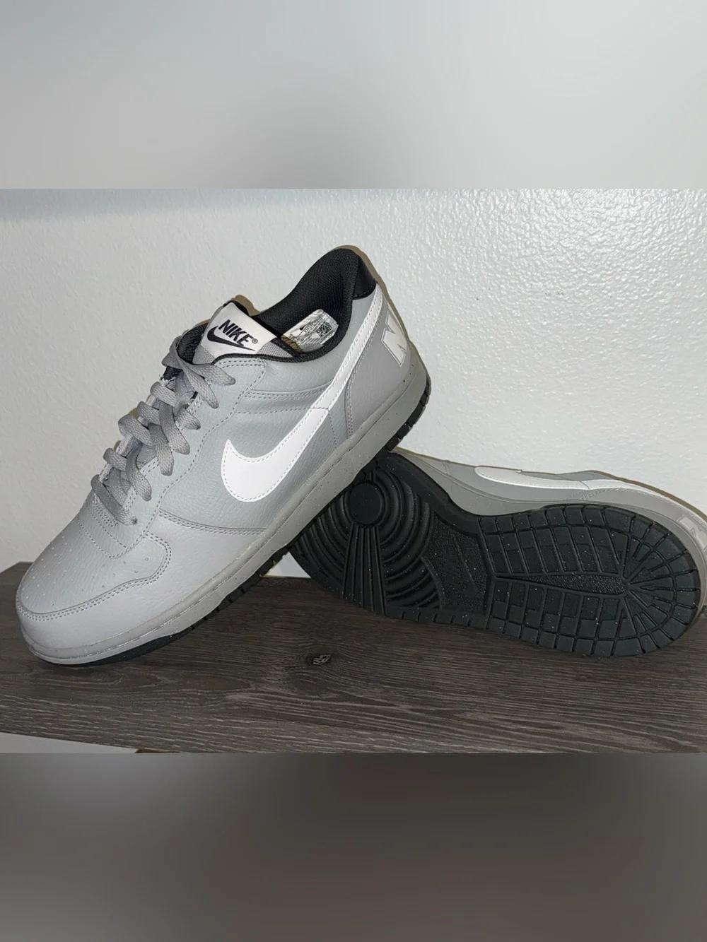 Nike Men’s Big Nike Low Shoes, Size 10M, Light Grey/Summit White, New In Box